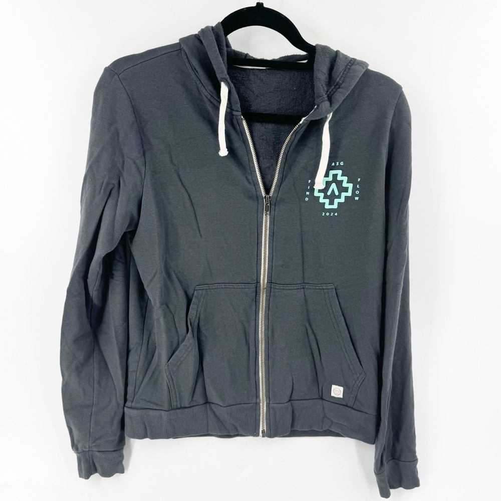 ✅ MARINE LAYER Women's Afternoon Hoodie in Asphalt GRAPHIC DESIGN ON BACK SIZE S